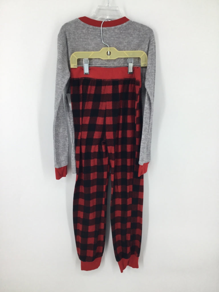 Eddie Bauer Child Size 8 Gray Checkered Pajamas - boys