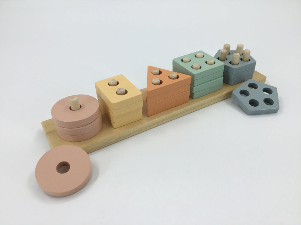 Gopo Toys Wooden Shape Sorter & Stacking Puzzle