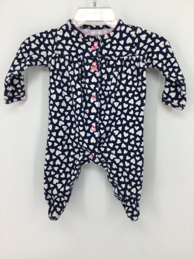 Carter's Child Size Newborn Navy Sleepers