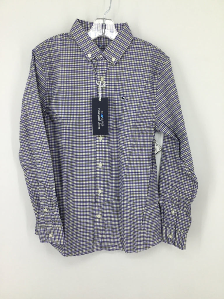vineyard vines Child Size 12 Purple Plaid Shirt - boys
