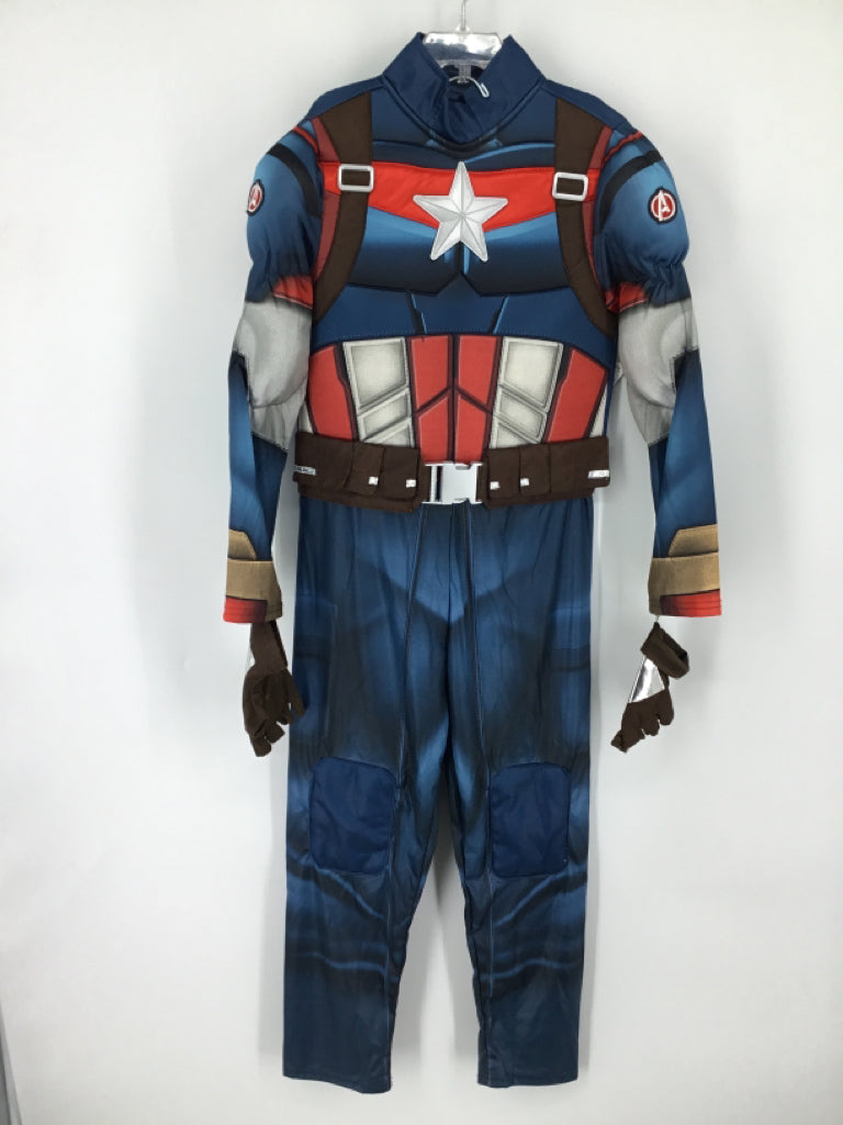 Disney Child Size 7 Blue Captain America Halloween Costume