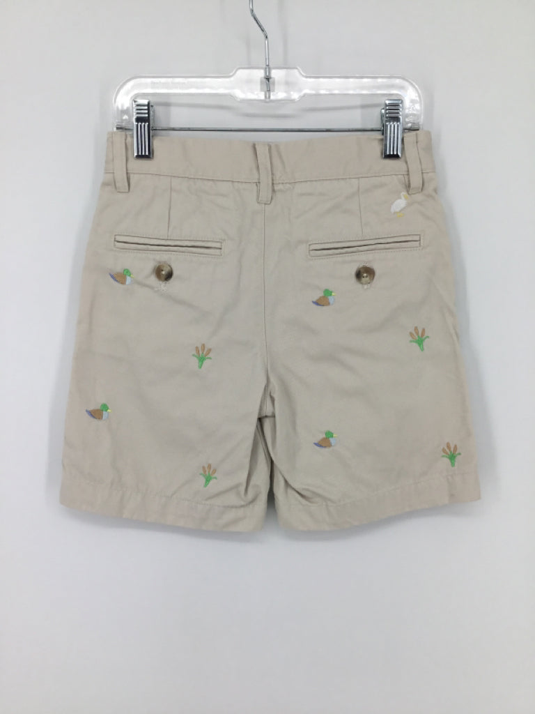 The Beaufort Bonnet Co Child Size 8 Tan Embroidered Shorts - boys