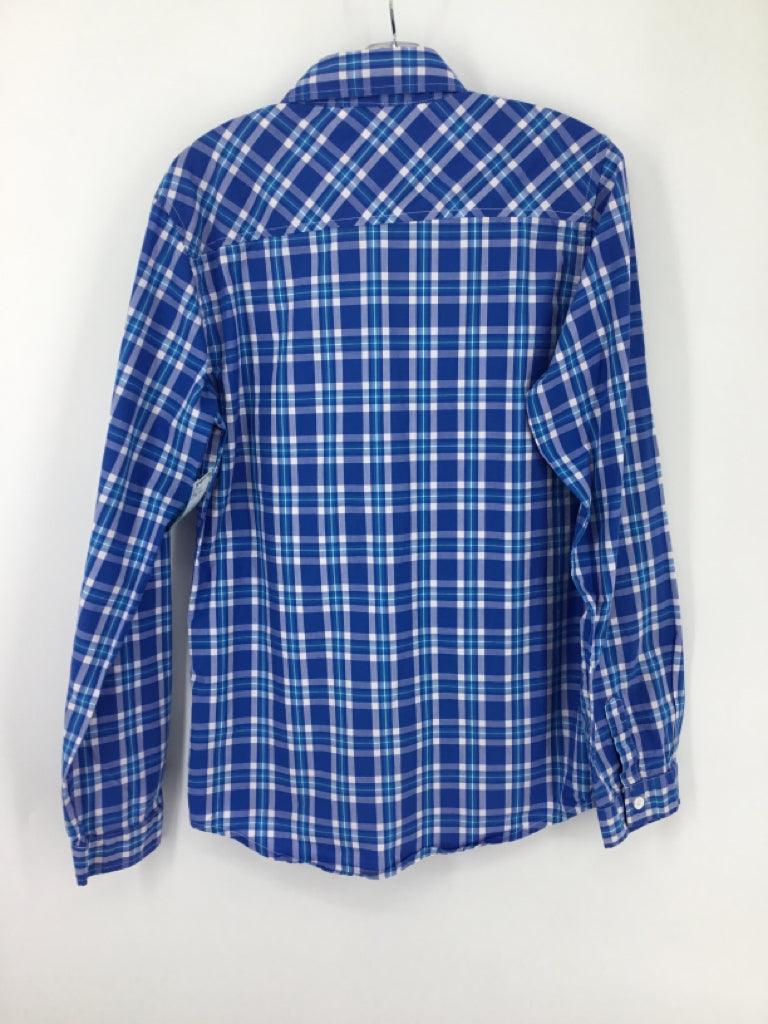 Tranjori Child Size 12 Blue Plaid Shirt - boys