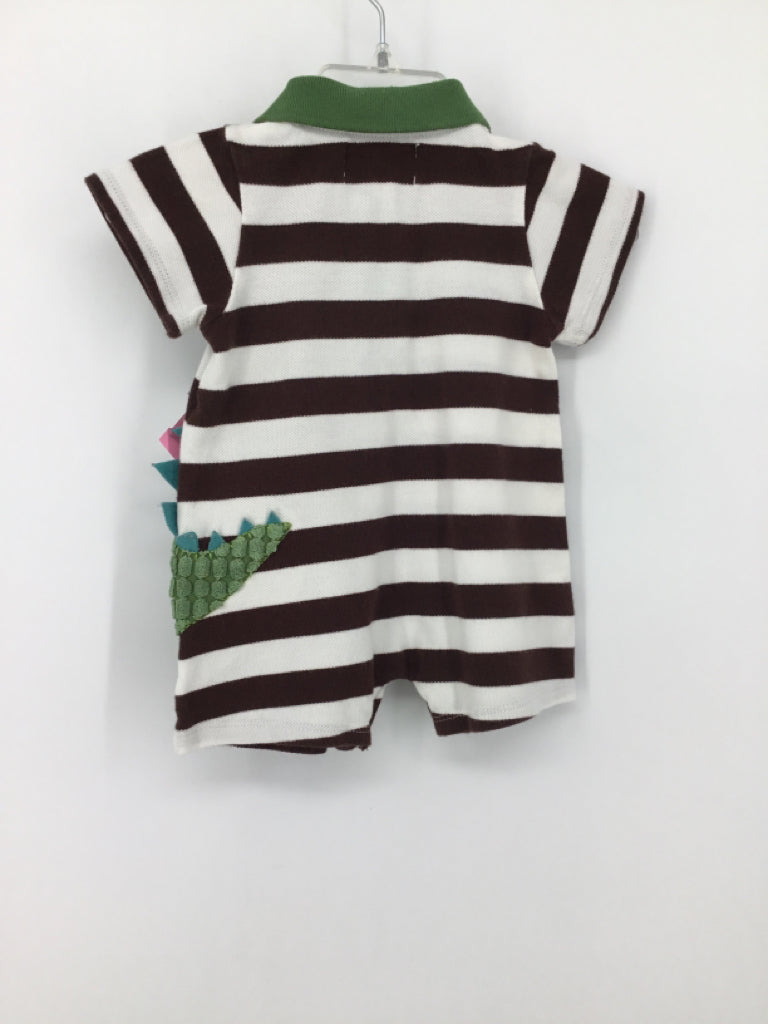 Mudpie Child Size 0-6 Months Brown Stripe Outfit - boys