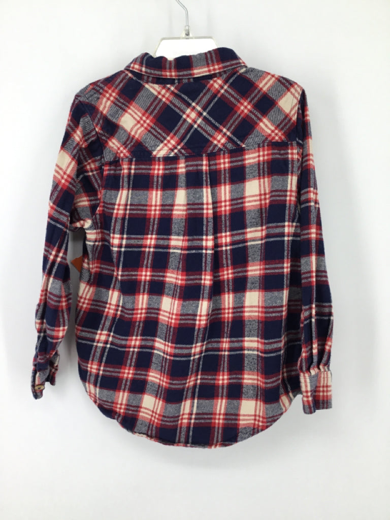 Hanna Andersson Child Size 6 Navy Plaid Shirt - boys