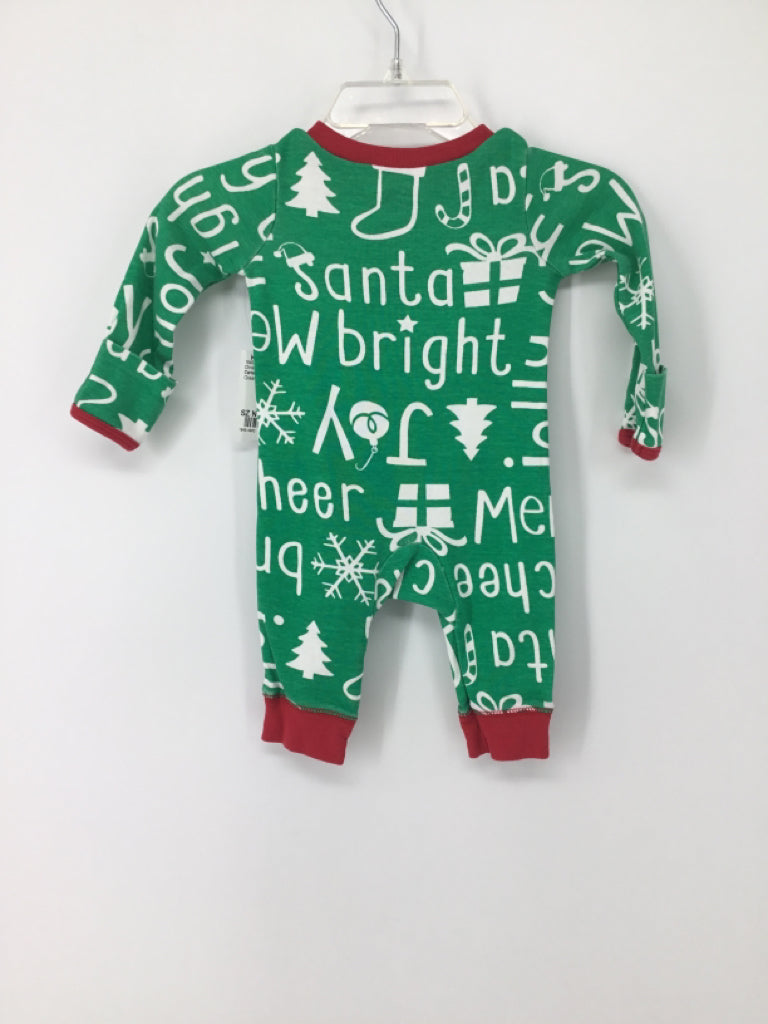 Carter's Child Size Newborn Green Christmas Pajamas