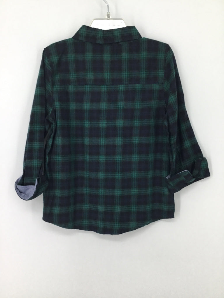 OshKosh B'gosh Child Size 5 Green Plaid Shirt - boys