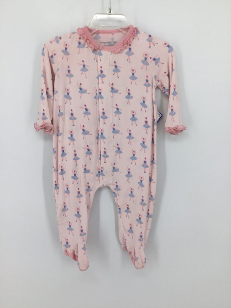 Magnetic Me Child Size 3-6 Months Pink Sleepers