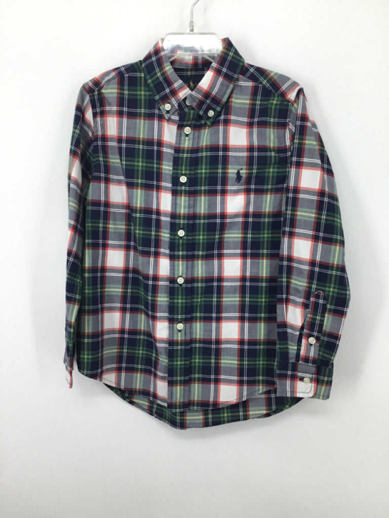 Ralph Lauren Child Size 6 Navy Plaid Shirt - boys