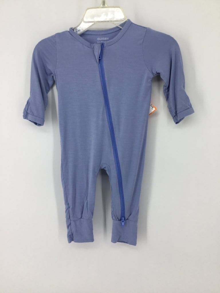 Guisby Child Size 0-3 Months Blue Solid Pajamas - boys