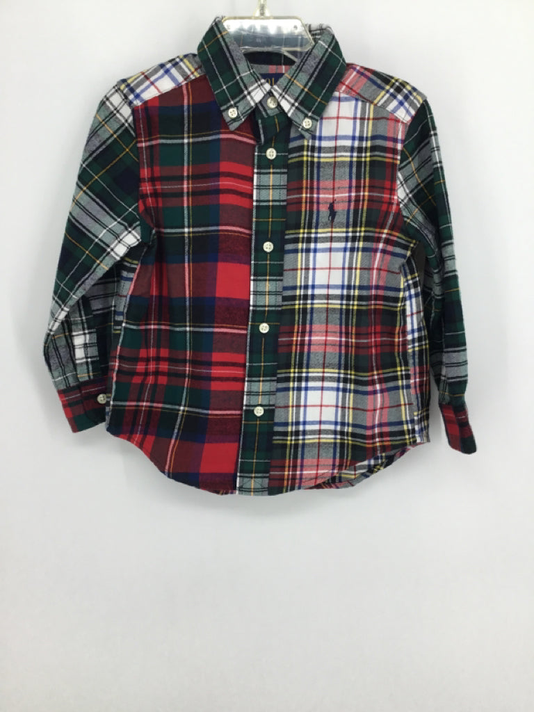 Ralph Lauren Child Size 2 Multi-Color Plaid Shirt - boys