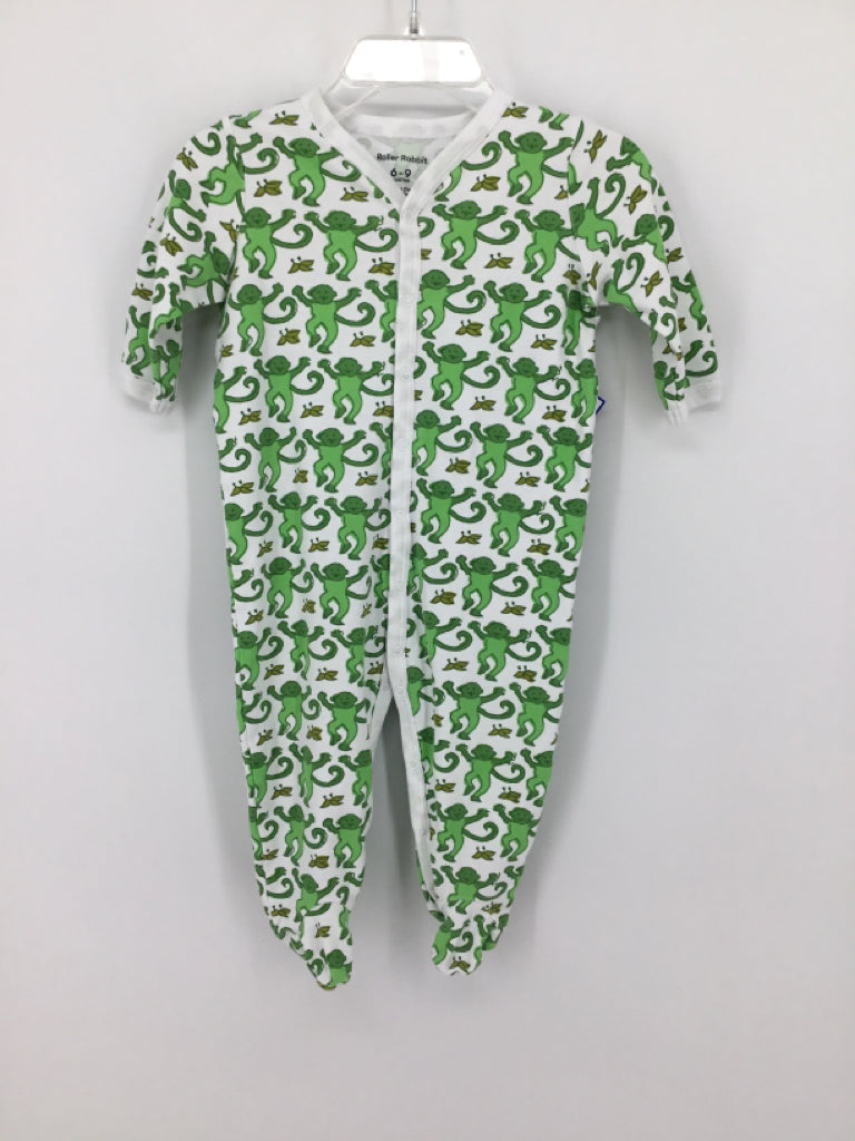 Roller Rabbit Child Size 6-9 Months Green Sleepers