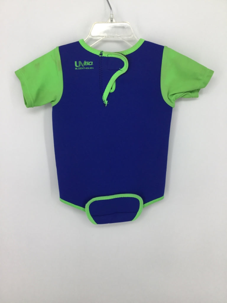 Speedo Child Size 6-12 Months Blue Solid Swimwear - boys