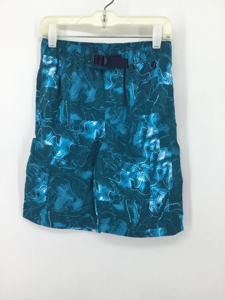 Lands' End Child Size 8 Teal Print Shorts - boys