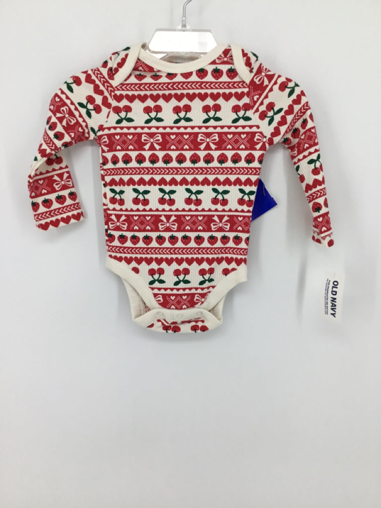 Old Navy Child Size 3-6 Months Red Onesie