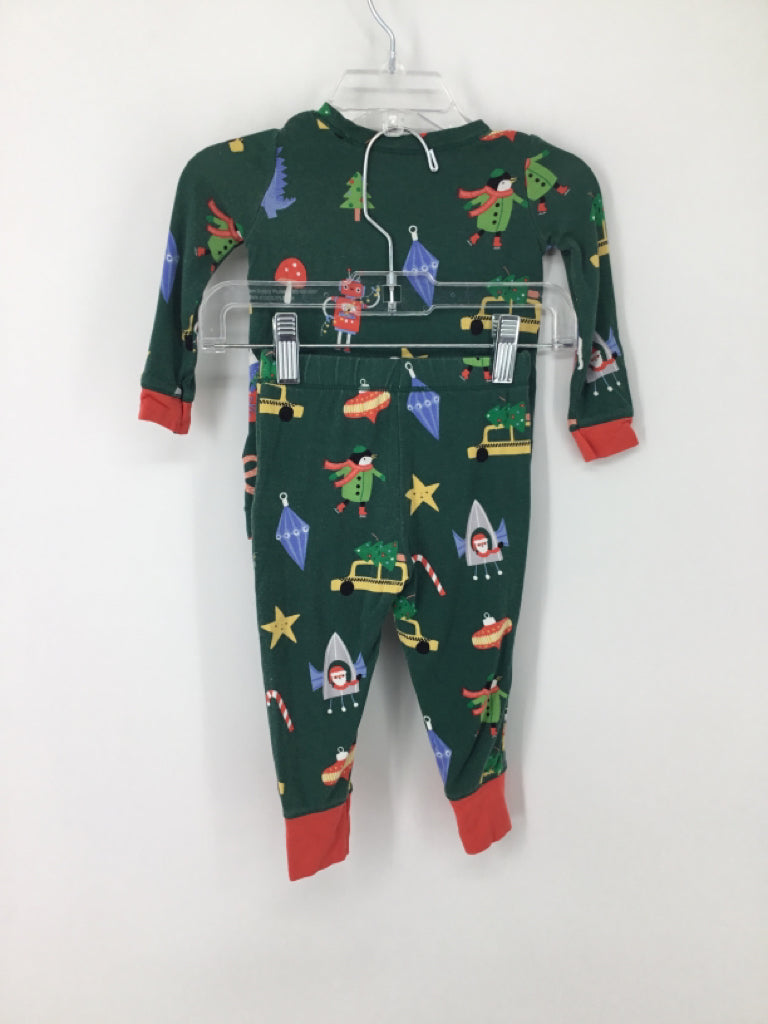 Angel Dear Child Size 6-12 Months Green Christmas Pajamas