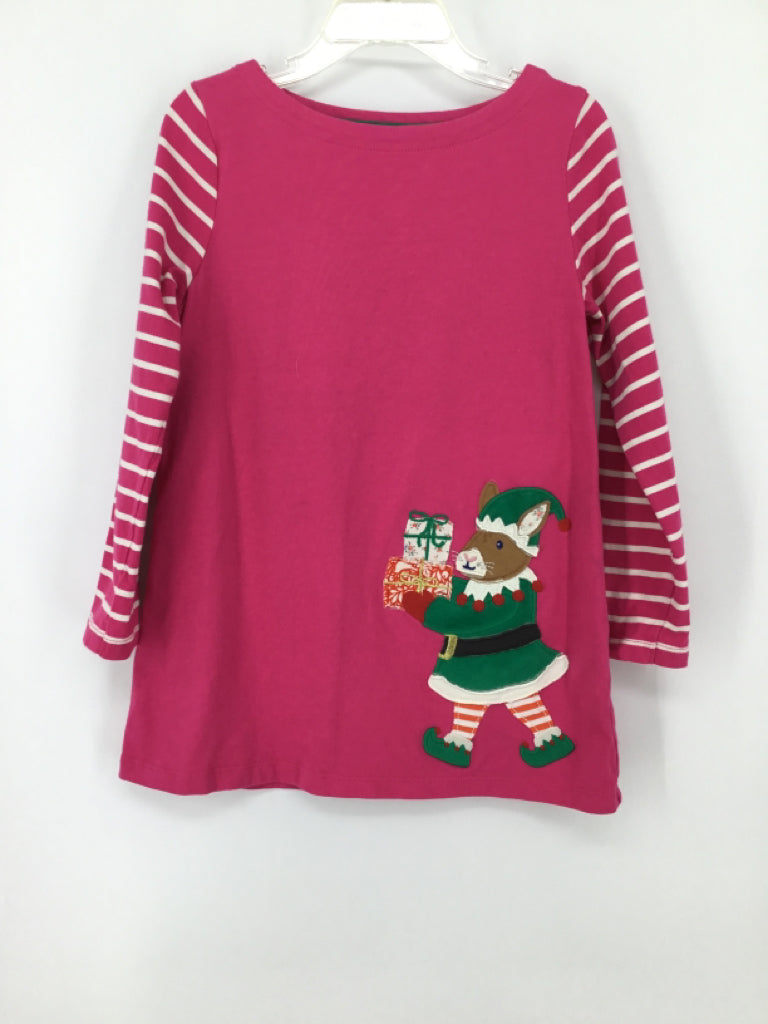 Mini Boden Child Size 5 Pink Christmas Shirt