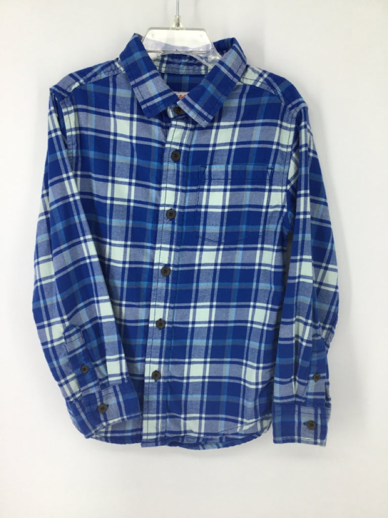Cat & Jack Child Size 4 Blue Plaid Shirt - boys