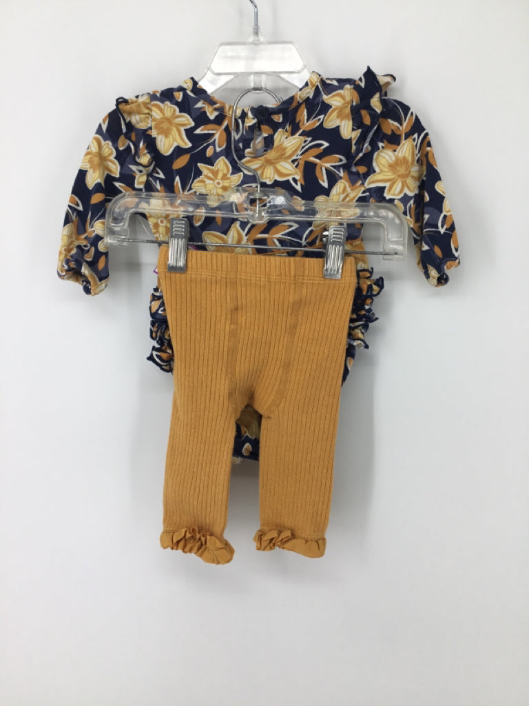Ruffle Butts Child Size 0-3 Months Navy Outfit - girls
