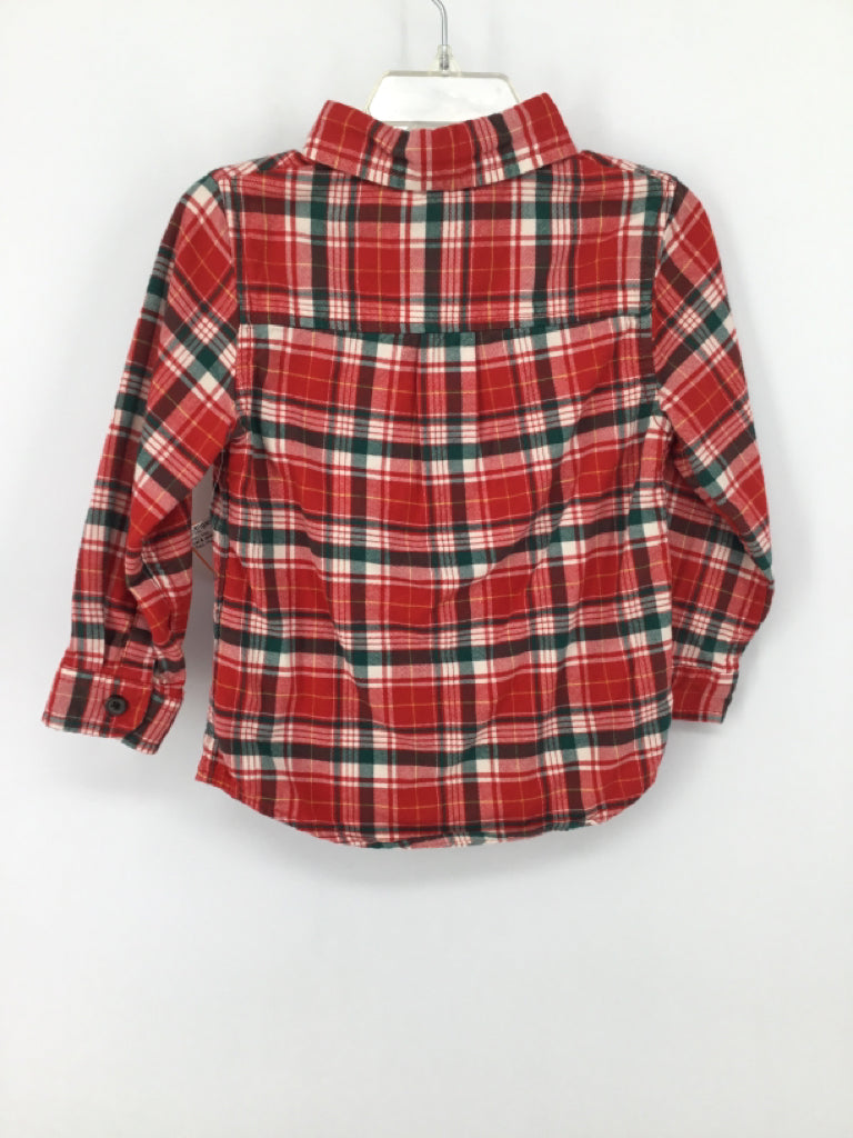 Cat & Jack Child Size 2 Red Plaid Shirt - boys