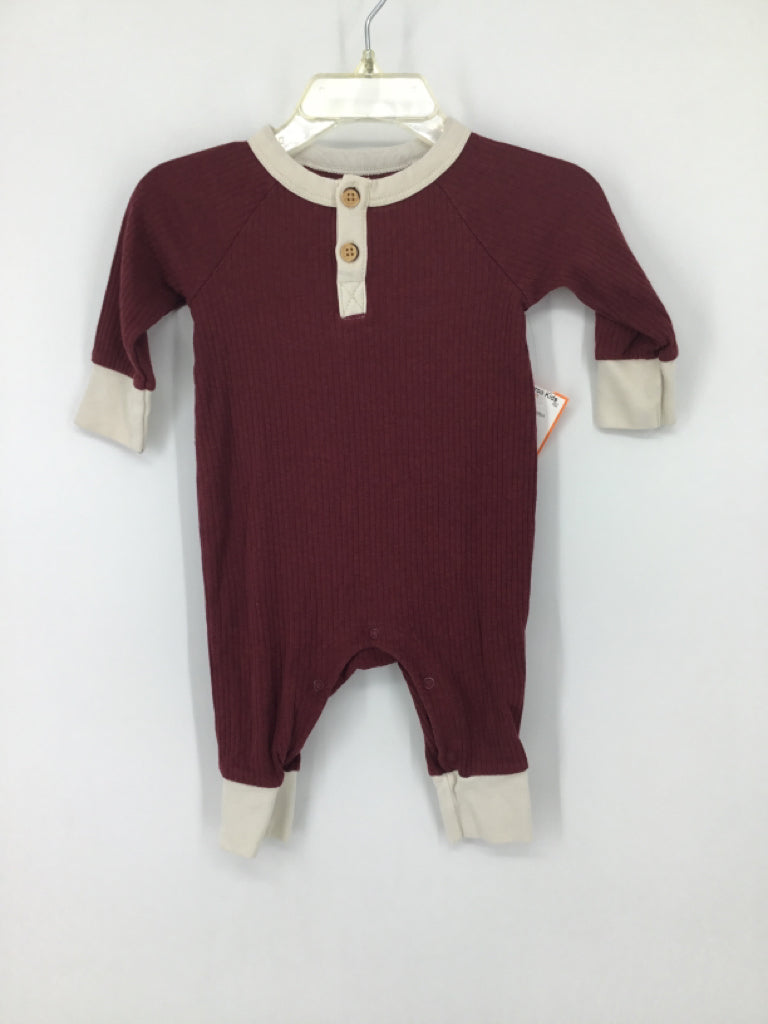 Cat & Jack Child Size 0-3 Months Burgundy Solid Outfit - boys