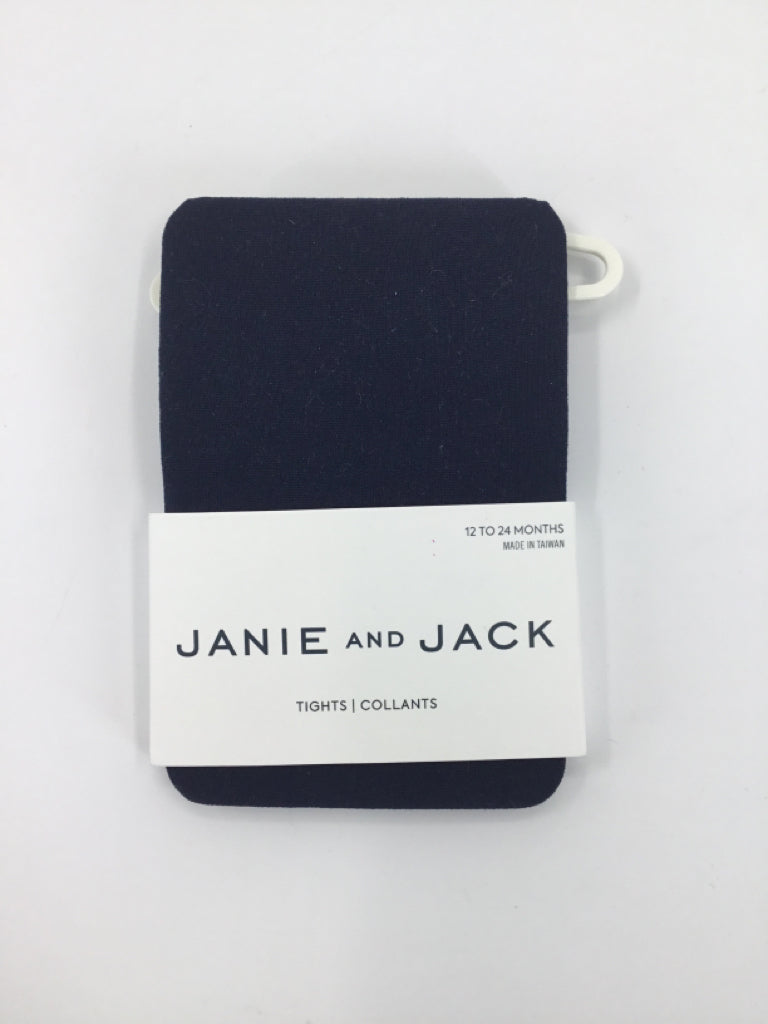 Janie and Jack Child Size 12-24 Months Navy Tights - girls
