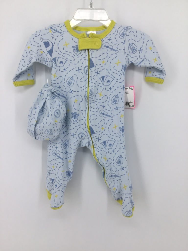 The Peanut Shell Child Size 0-3 Months Blue Sleepers