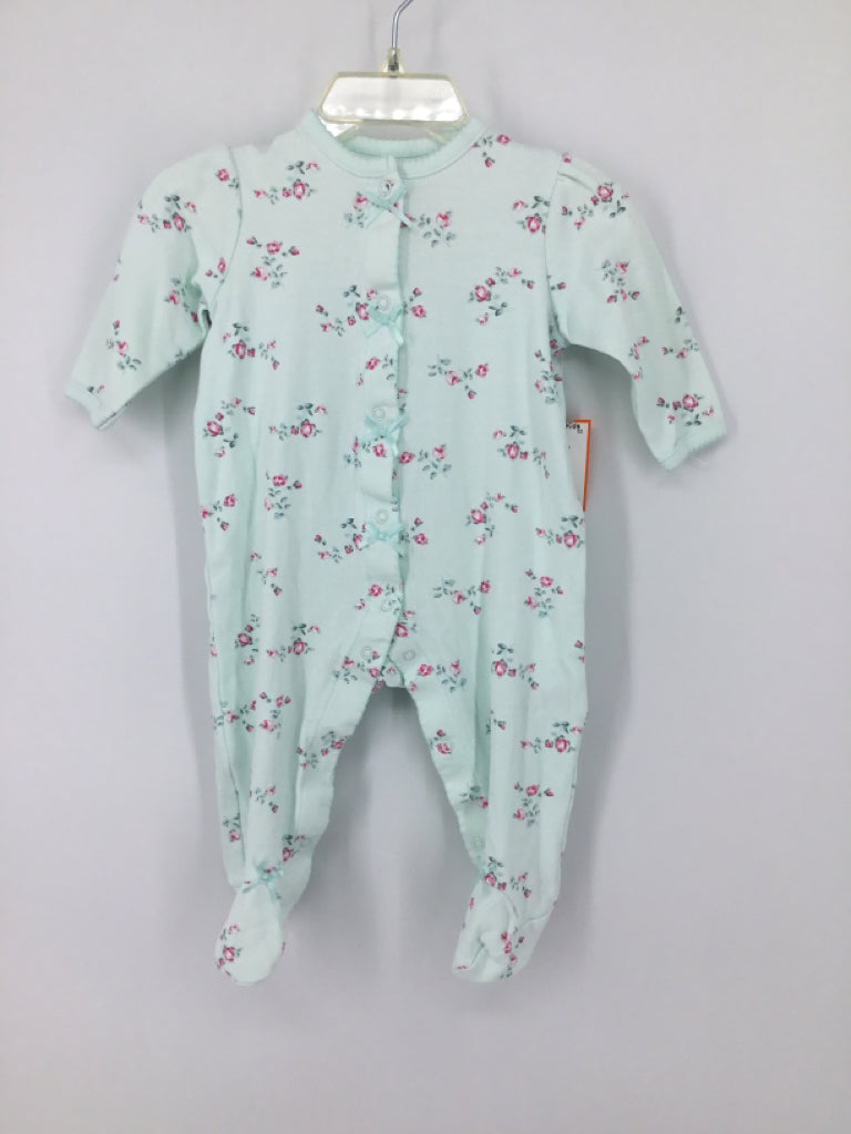 Little Me Child Size 6 Months Green Sleepers