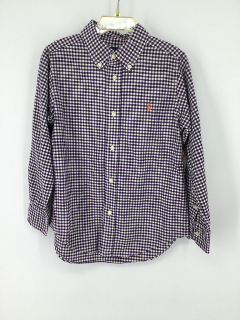 Ralph Lauren Child Size 6 Purple Checkered Shirt - boys