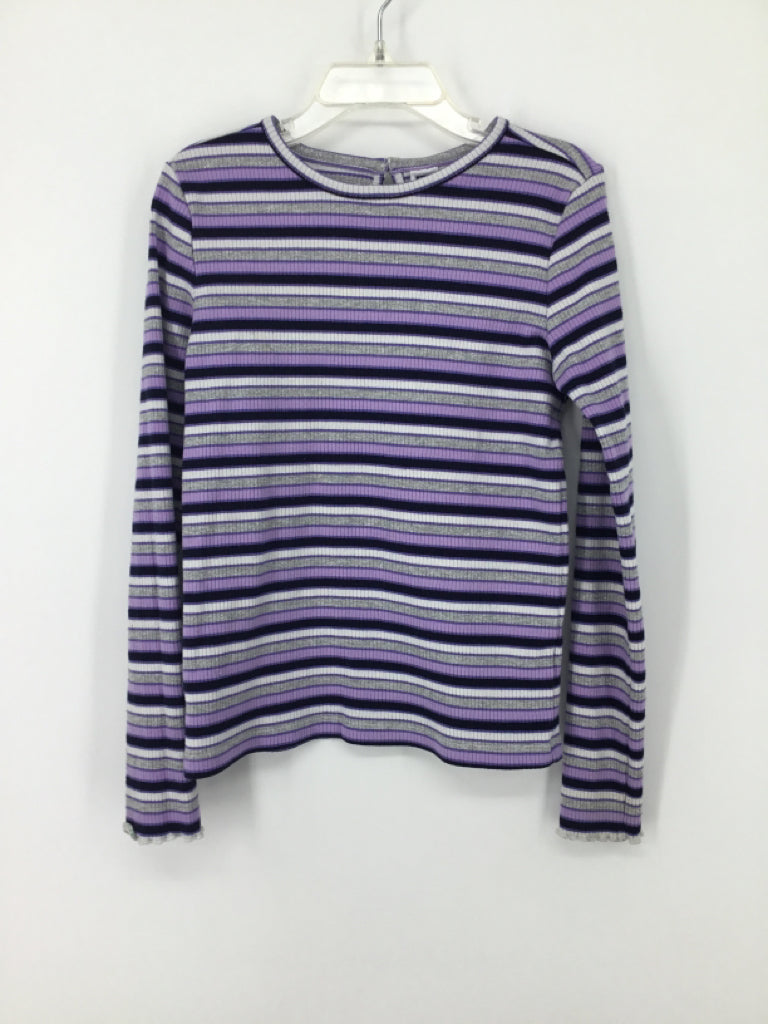 Janie and Jack Child Size 7 Purple Stripe Shirt - boys