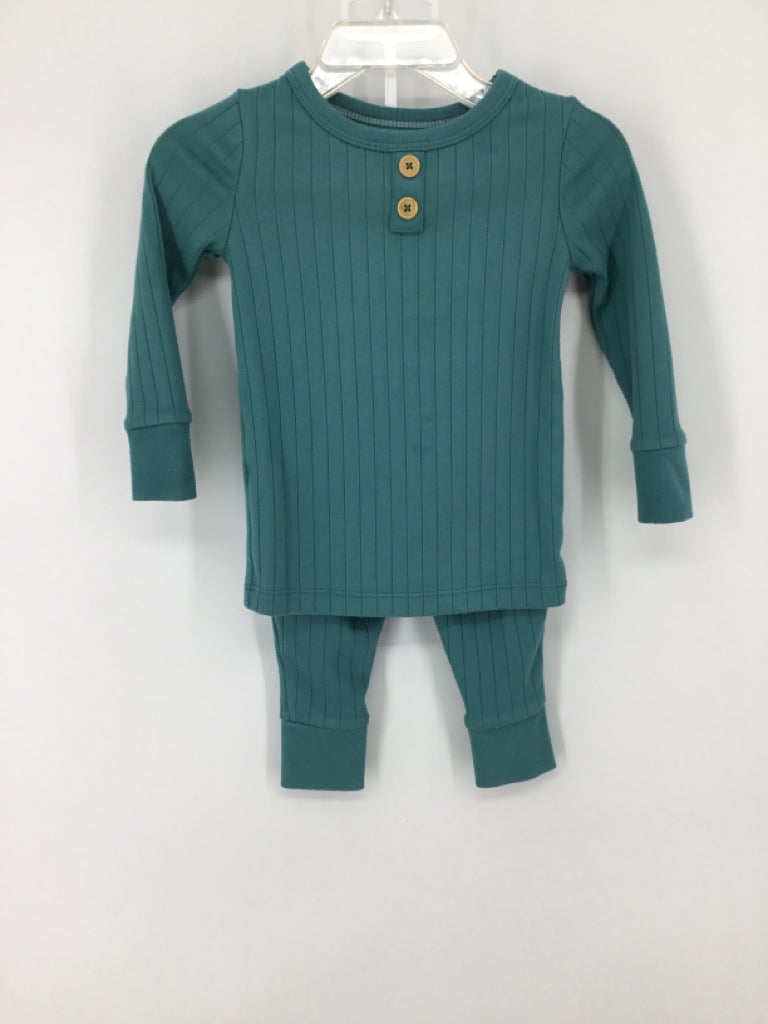 cloud island Child Size 12 Months Teal Solid Pajamas - boys