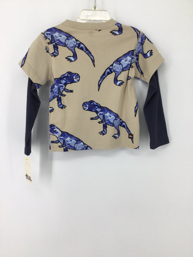 Tea Child Size 2 Tan Dinosaur T-shirt - boys
