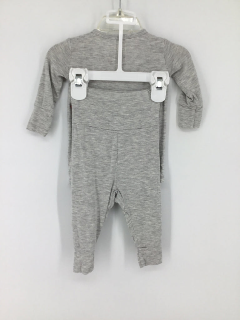 Lou Lou Child Size 3-6 Months Gray Solid Pajamas - boys