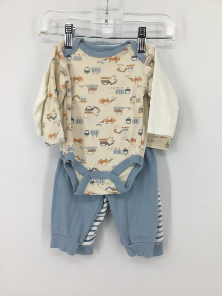 Chickpea Child Size 0-3 Months Blue Print Outfit - boys