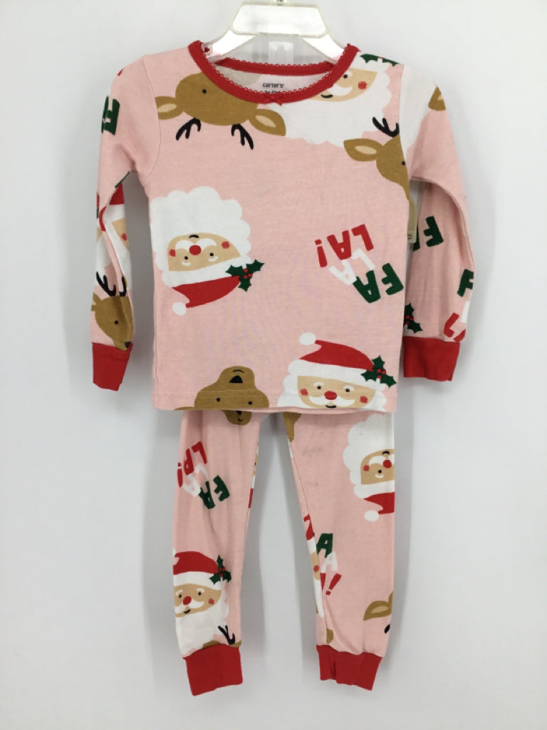 Carter's Child Size 2 Slim Pink Christmas Pajamas