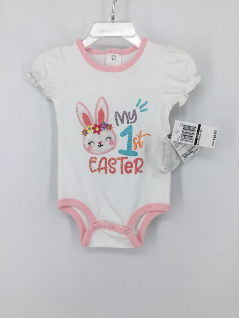 Koala Kids Child Size 3-6 Months White Easter Onesie