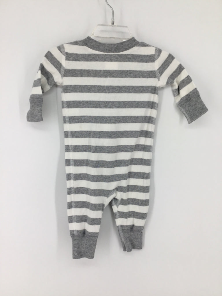Hanna Andersson Child Size 0-3 Months Gray Stripe Pajamas - boys