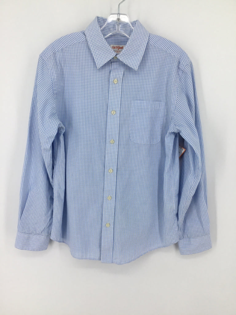 Cat & Jack Child Size 10 Blue Checkered Shirt - boys