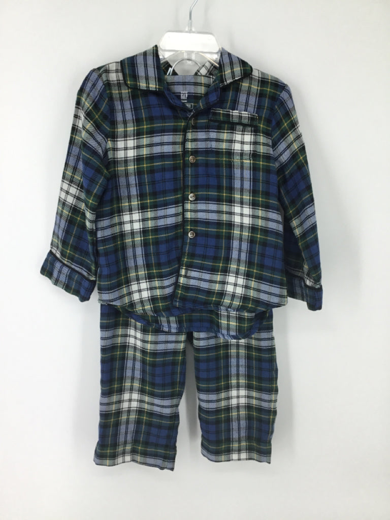 Baby Gap Child Size 2 Blue Plaid Pajamas - boys