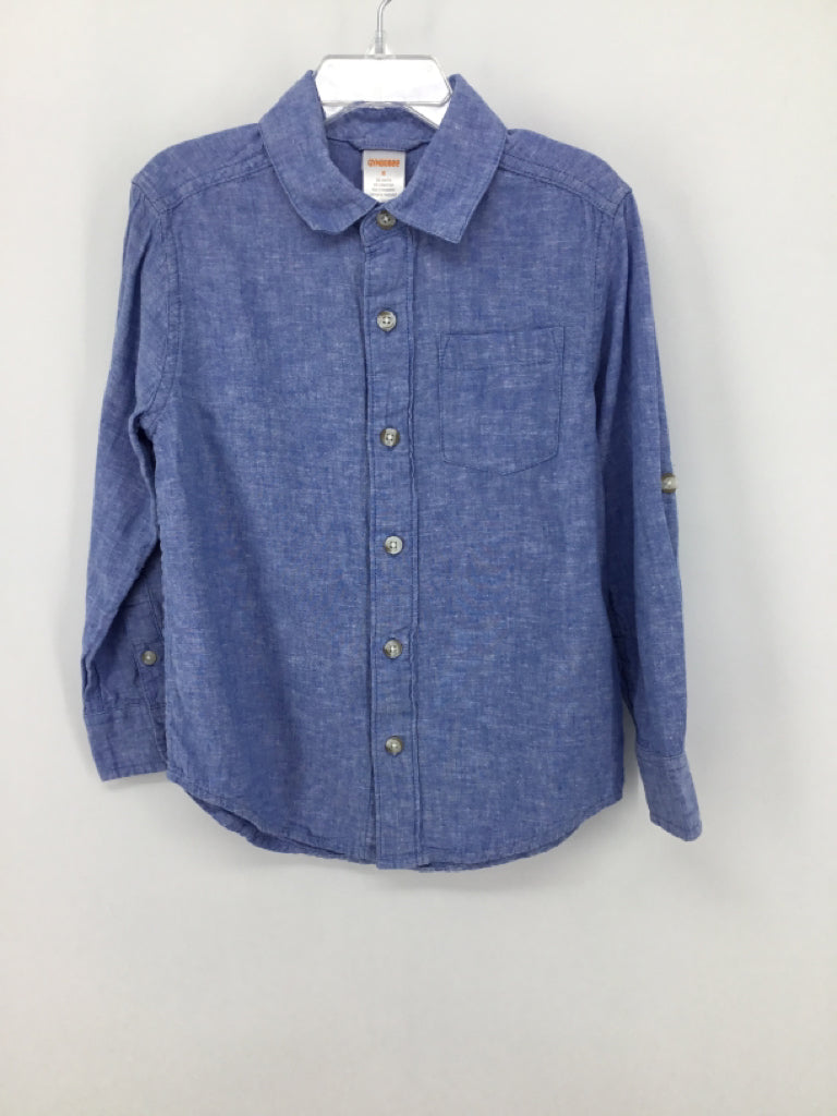Gymboree Child Size 6 Blue Solid Shirt - boys