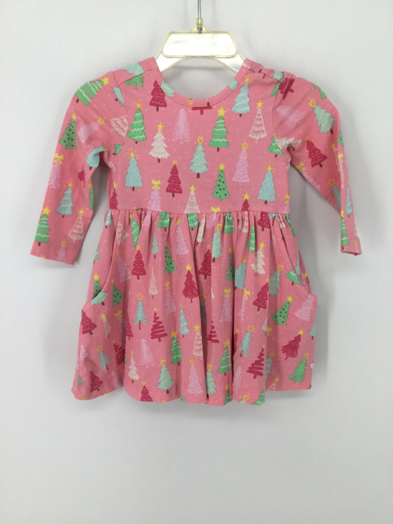Ruffle Butts Child Size 18-24 Months Pink Christmas Dress