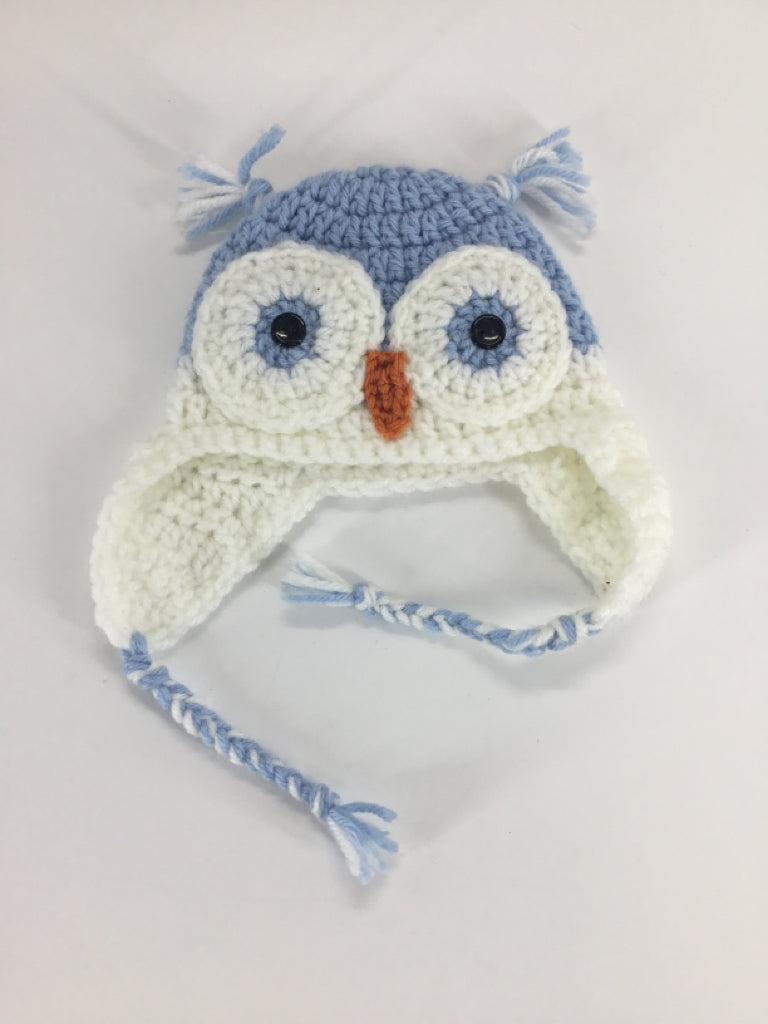 brandless Child Size Infant Blue Owl Hats - boys