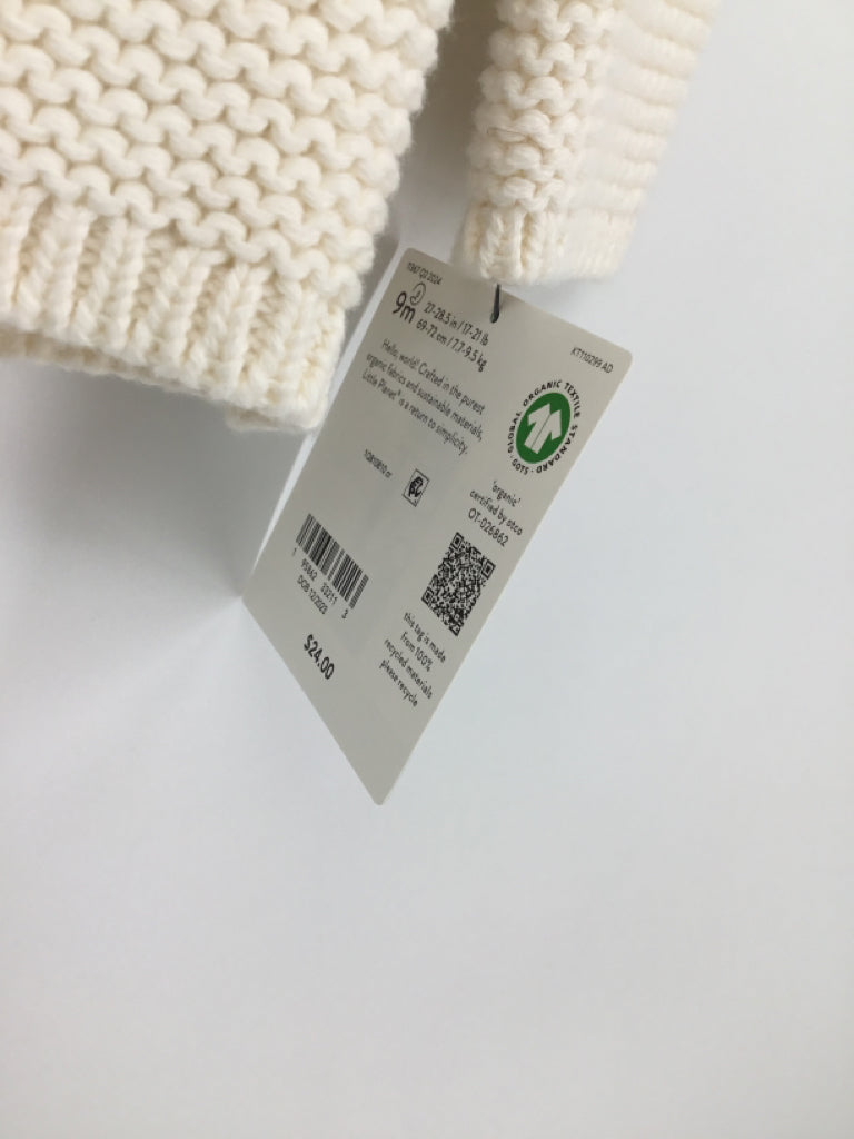 Little Planet Child Size 9 Months Cream Solid Sweater - boys