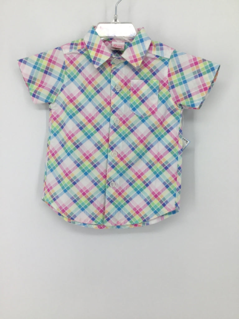 Ricrac & Ruffles Child Size 18 Months Multi-Color Plaid Shirt - boys