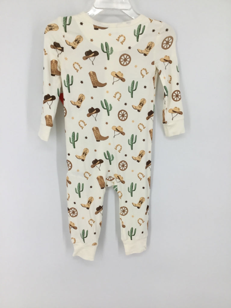 Little Me Child Size 12 Months Cream Print Pajamas - boys