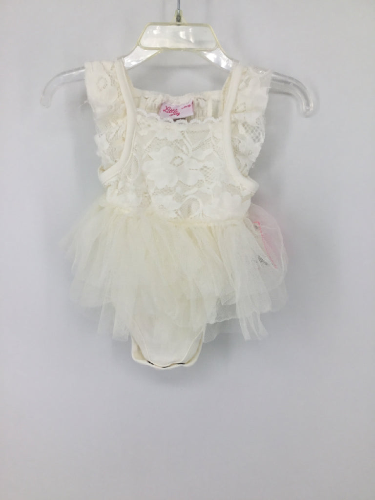 Little Lass Child Size 3-6 Months White Outfit - girls