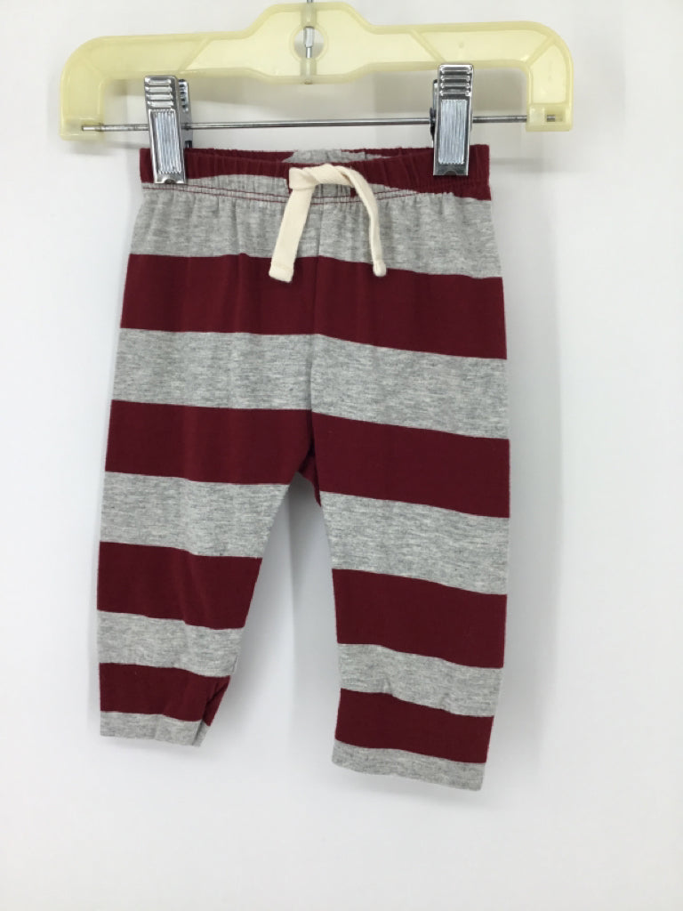 Baby Gap Child Size 3-6 Months Burgundy Stripe Pants - boys