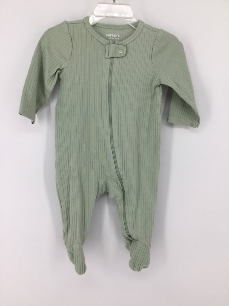 Just One You Made by Carters Child Size 6 Months Green Solid Sleeper