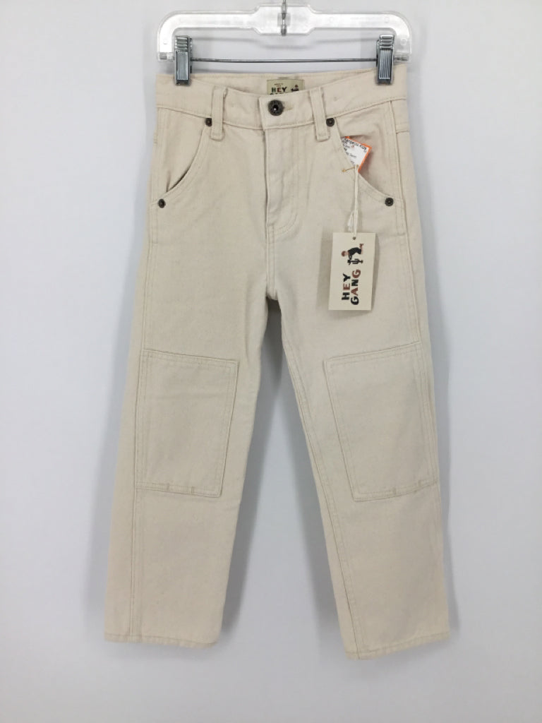Hey Gang Child Size 6 Cream Solid Jeans - boys