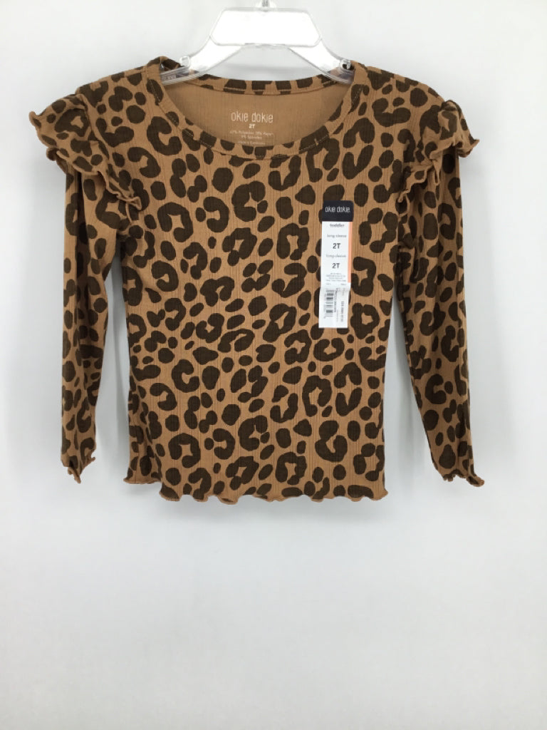 okie dokie Child Size 2 Tan Shirt - girls